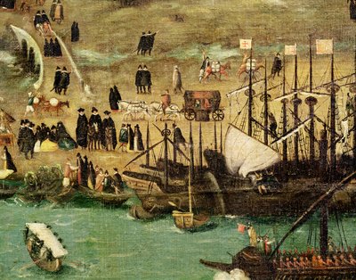 Le Port de Séville, vers 1590 (détail) - Alonso Sánchez Coello